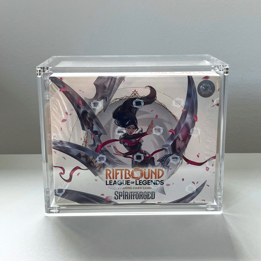 League of Legends Riftbound Acrylic Display Case for Origins/Spiritforged Booster Box UV Resistant Magnetic Lid