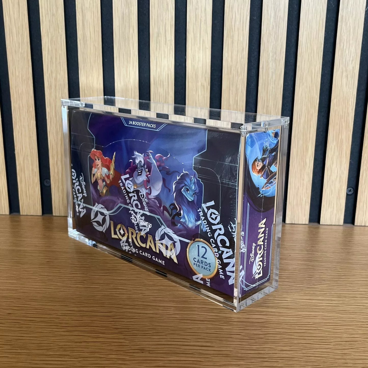 Premium Lucite Acrylic Display Case for Disney Lorcana Booster Box UV Resistant Magnetic