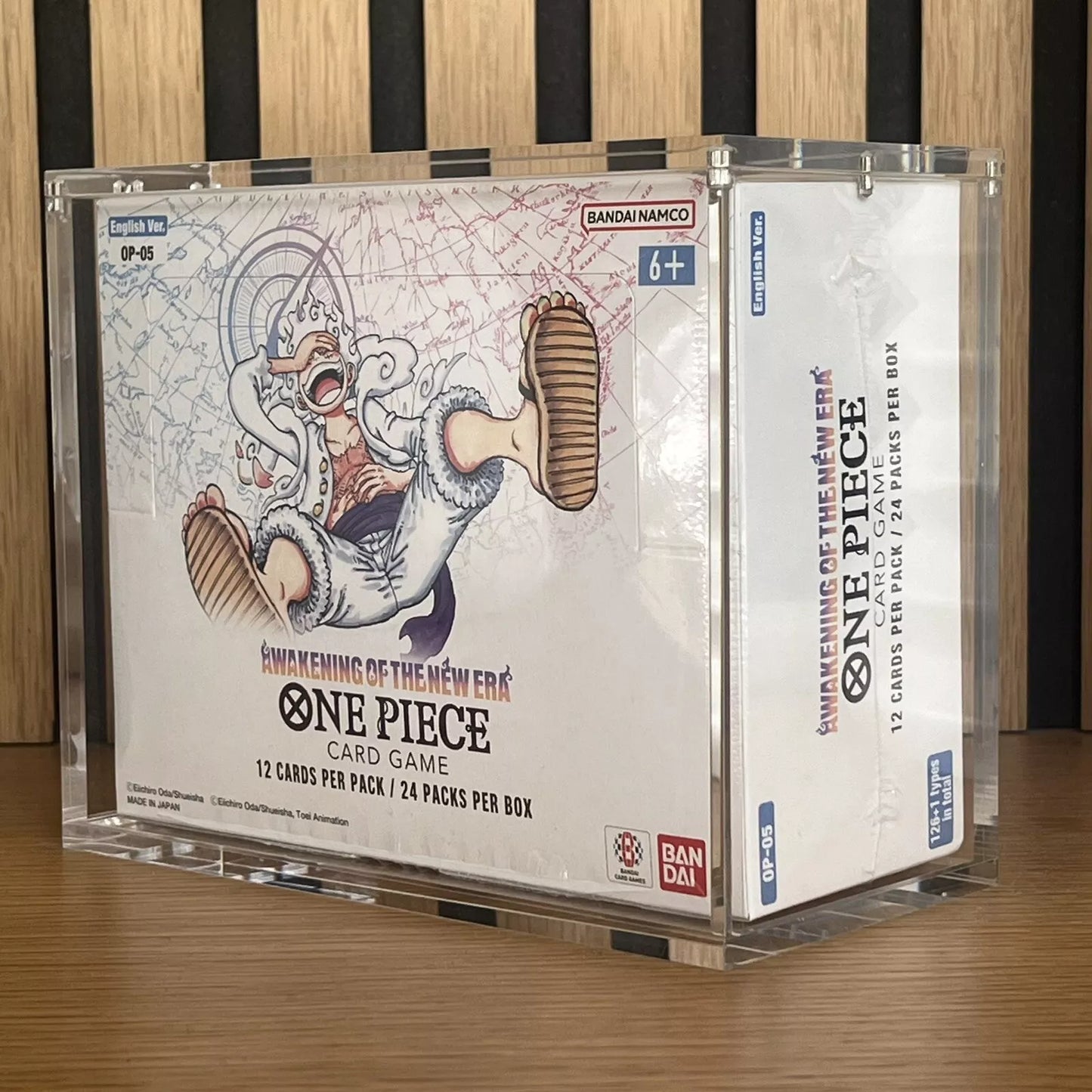 Premium Lucite Acrylic Display Case for One Piece Booster Box UV Resistant Magnetic Lid