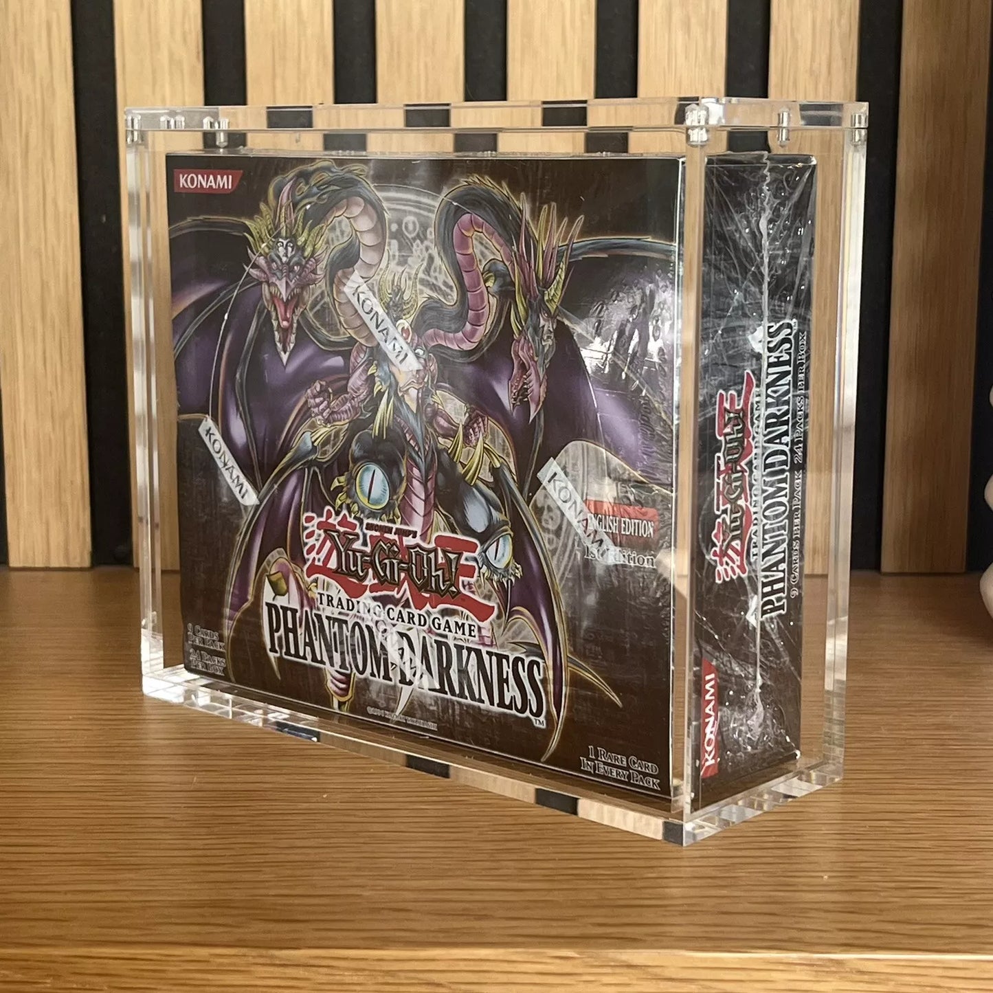 Premium Lucite Acrylic Display Case for Yu-Gi-Oh! 24 Pack Booster Box UV Resistant Magnetic Lid