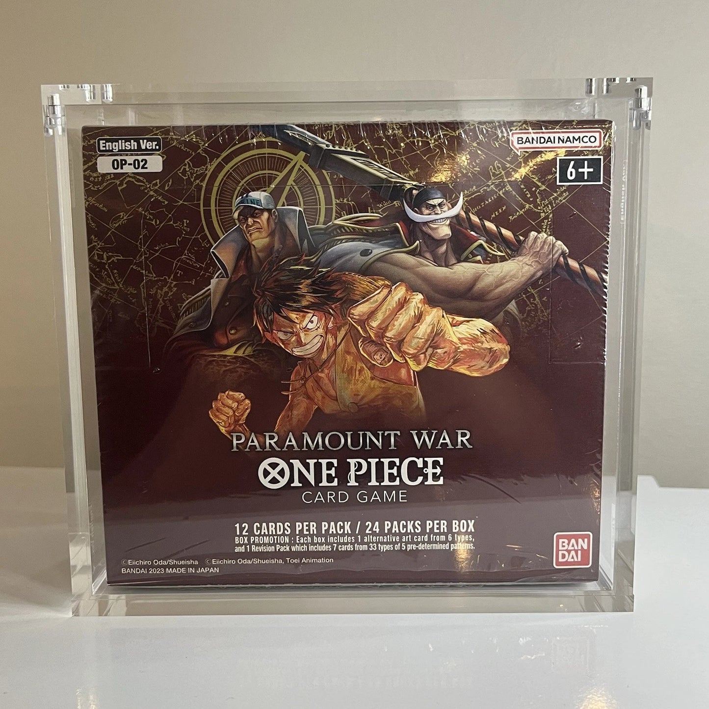Acrylic Display Case for Blue Bottom OP01 Red Bottom OP02 UV Resistant Magnetic Lid