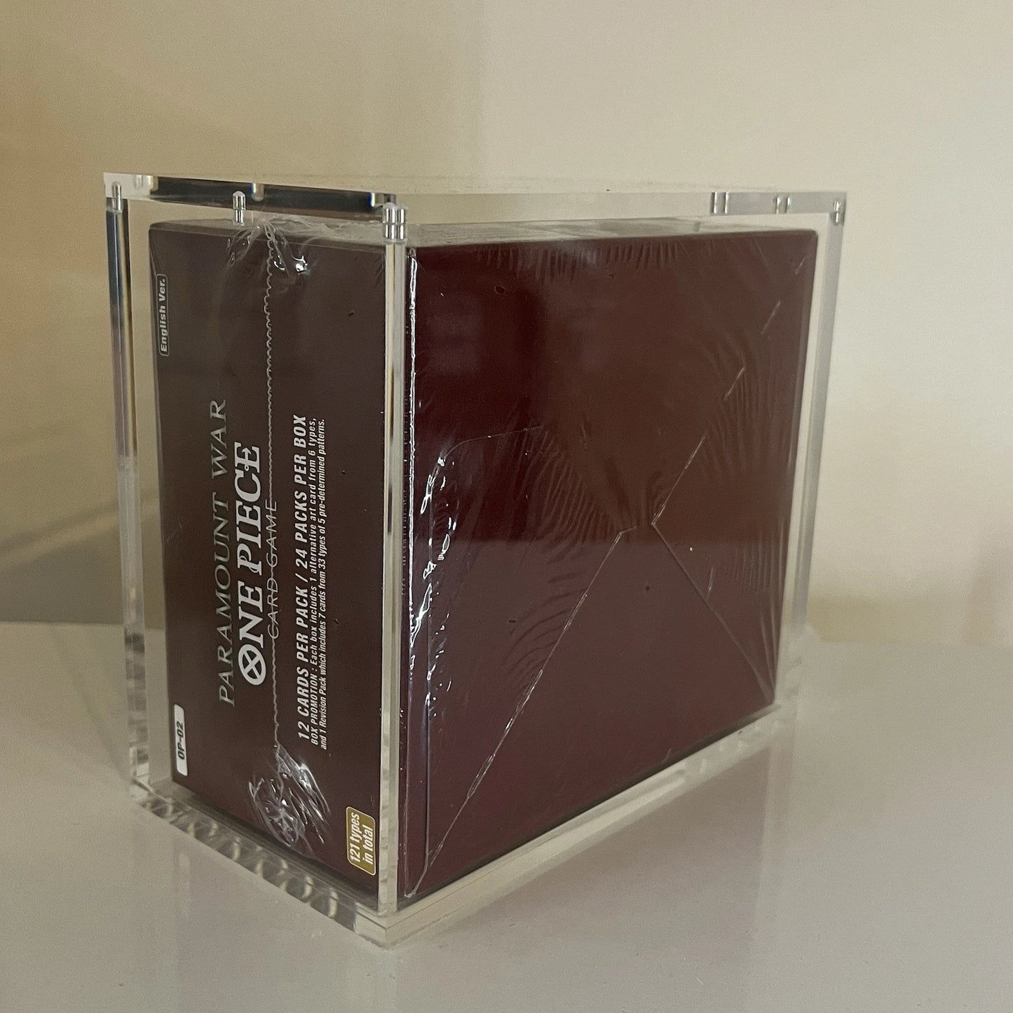 Acrylic Display Case for Blue Bottom OP01 Red Bottom OP02 UV Resistant Magnetic Lid