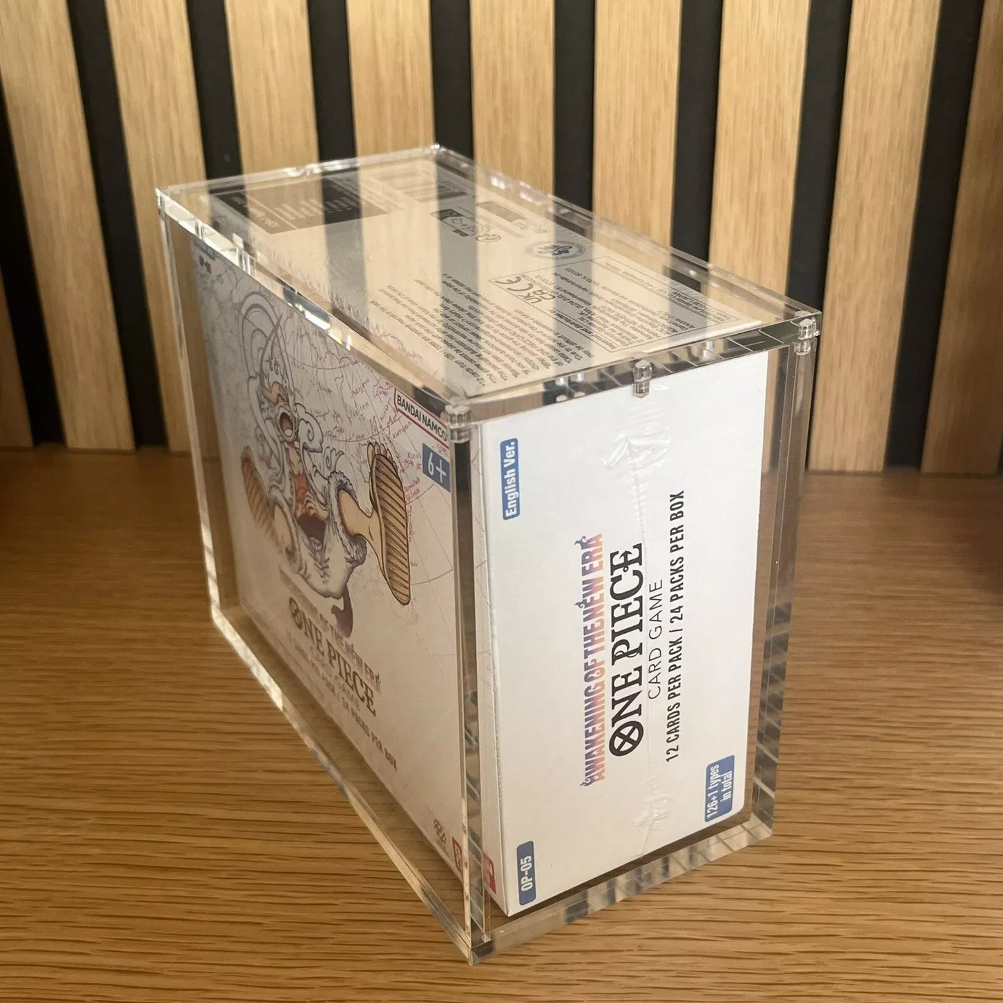 Premium Lucite Acrylic Display Case for One Piece Booster Box UV Resistant Magnetic Lid