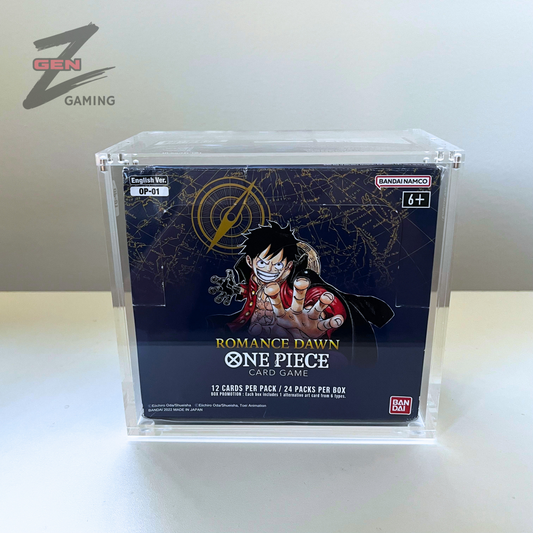 Acrylic Display Case for OP01 OP02 OP03 Romance Dawn Paramount War 99% UV Rejection Magnetic Lid