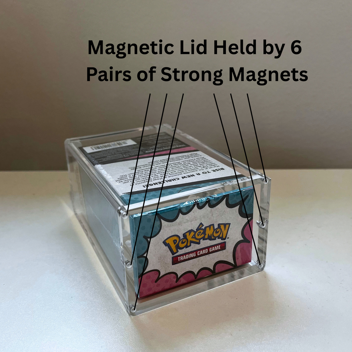 Pokemon Booster Bundle Acrylic Display Case for Display and Storage 99% UV Resistant Magnetic Lid