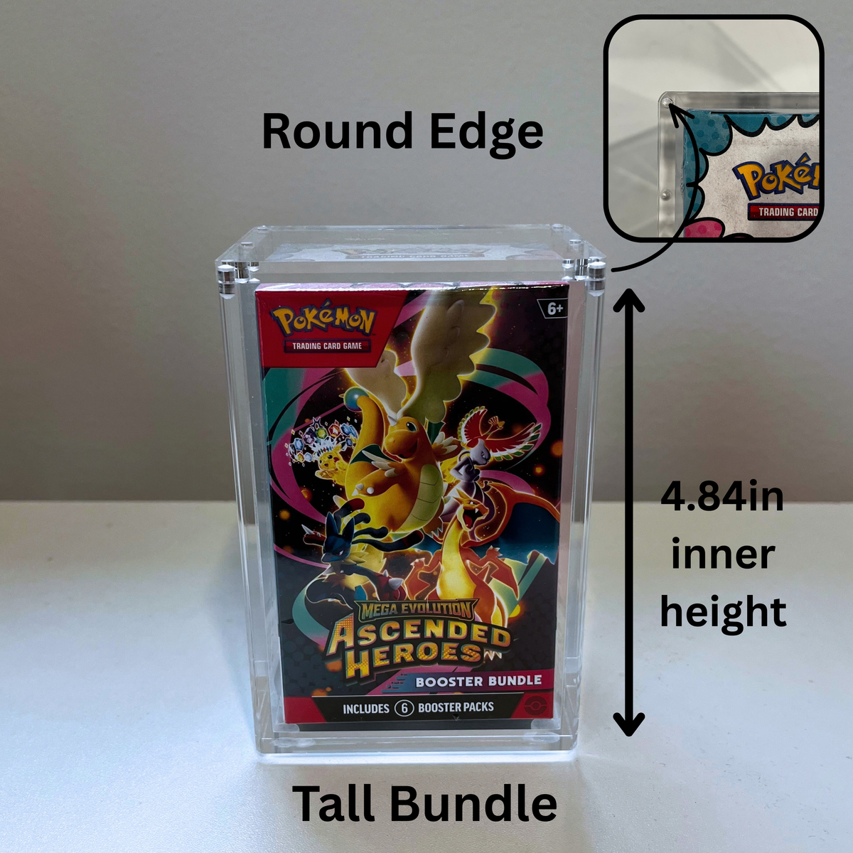 Pokemon Booster Bundle Acrylic Display Case for Display and Storage 99% UV Resistant Magnetic Lid