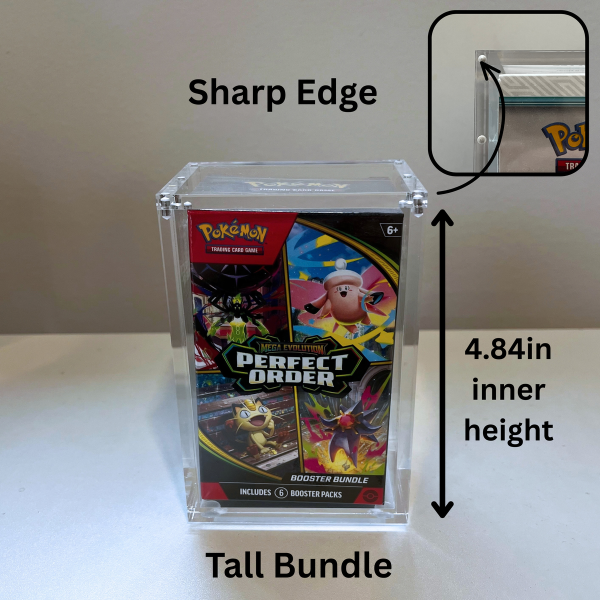 Pokemon Booster Bundle Acrylic Display Case for Display and Storage 99% UV Resistant Magnetic Lid