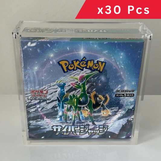 30 Count Acrylic Display Case for Japanese Pokemon Booster Box 99% UV Resistant Magnetic Lid