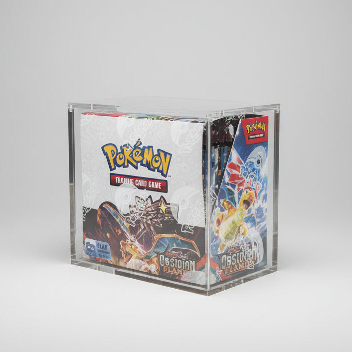 Pokemon Booster Box Acrylic Case for Display and Storage 99% UV Resistant Magnetic Lid