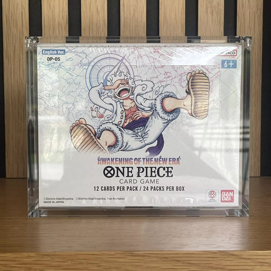 Premium Lucite Acrylic Display Case for One Piece Booster Box UV Resistant Magnetic Lid